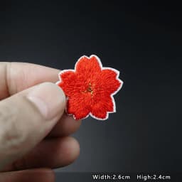 Sakura Patches Embroidery For T-Shirt Iron On Appliques Clothes Jeans Stickers Badges Parche