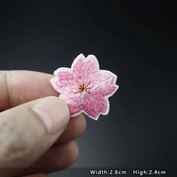 Sakura Patches Embroidery For T-Shirt Iron On Appliques Clothes Jeans Stickers Badges Parche
