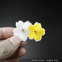Sakura Patches Embroidery For T-Shirt Iron On Appliques Clothes Jeans Stickers Badges Parche