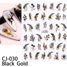 Shiny Gold Star Moon Sun Nail Stickers for Manicure Accessories Heart Feather Animals Printing Self Adhesive Nail Wrap