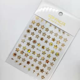 Shiny Gold Star Moon Sun Nail Stickers for Manicure Accessories Heart Feather Animals Printing Self Adhesive Nail Wrap