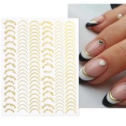 Shiny Gold Star Moon Sun Nail Stickers for Manicure Accessories Heart Feather Animals Printing Self Adhesive Nail Wrap