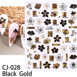 Shiny Gold Star Moon Sun Nail Stickers for Manicure Accessories Heart Feather Animals Printing Self Adhesive Nail Wrap