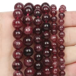 Natural Garnet Beads Round Loose Spacer Beads for DIY Jewelry Making Bracelet Necklace 15 inches 6 8 10 mm Wholesale