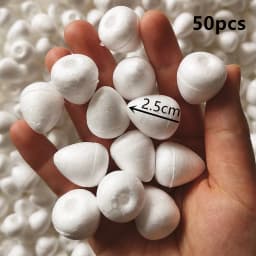 1/1.5/2/2.5/3/4/4.5/5cm Water Drop Modeling Shaped Styrofoam Crafts Flower Heart DIY Handmade White Foam Rose Buds Half Balls