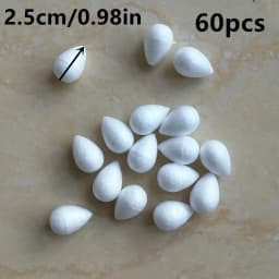 1/1.5/2/2.5/3/4/4.5/5cm Water Drop Modeling Shaped Styrofoam Crafts Flower Heart DIY Handmade White Foam Rose Buds Half Balls