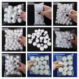 1/1.5/2/2.5/3/4/4.5/5cm Water Drop Modeling Shaped Styrofoam Crafts Flower Heart DIY Handmade White Foam Rose Buds Half Balls