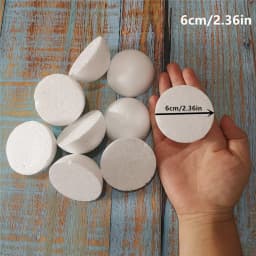 1/1.5/2/2.5/3/4/4.5/5cm Water Drop Modeling Shaped Styrofoam Crafts Flower Heart DIY Handmade White Foam Rose Buds Half Balls