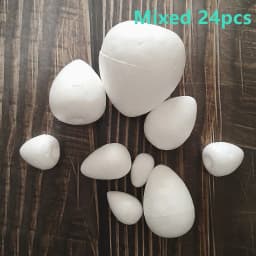 1/1.5/2/2.5/3/4/4.5/5cm Water Drop Modeling Shaped Styrofoam Crafts Flower Heart DIY Handmade White Foam Rose Buds Half Balls