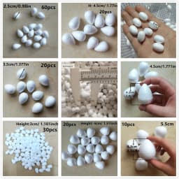 1/1.5/2/2.5/3/4/4.5/5cm Water Drop Modeling Shaped Styrofoam Crafts Flower Heart DIY Handmade White Foam Rose Buds Half Balls