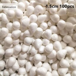 1/1.5/2/2.5/3/4/4.5/5cm Water Drop Modeling Shaped Styrofoam Crafts Flower Heart DIY Handmade White Foam Rose Buds Half Balls