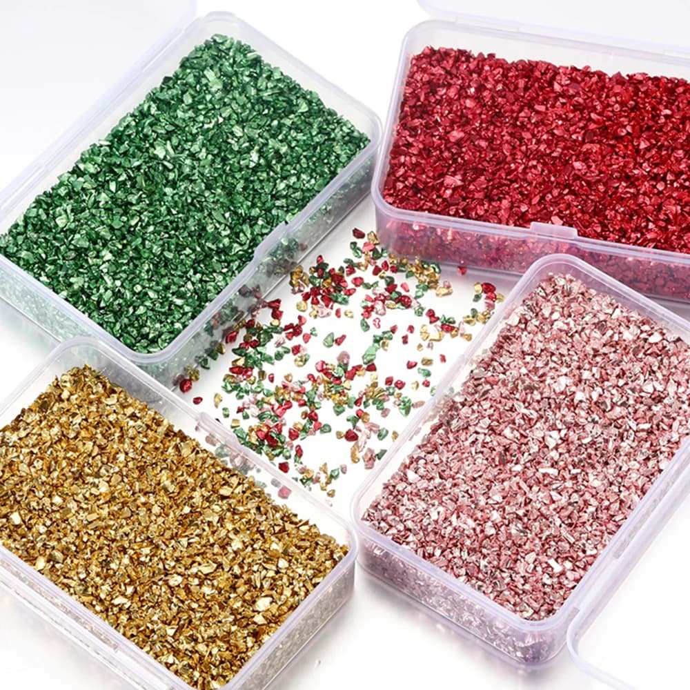 30-80g Colorful Crushed Glass Stones Resin Filling For DIY Epoxy Resin Mold Irregular Crystal Nail Art Decoration Jewelry Making