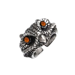 Retro Owl Rings Men Women Popular Simple Design Animal Fairy Tales Ring Silver Color Wedding Banquet Ring Jewelry Gift Resizable