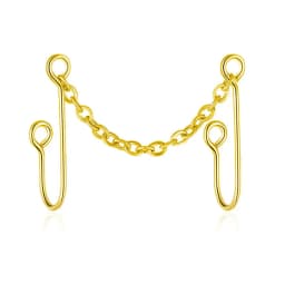 Nose Chain Piercing Stainless Steel Gold Color Nose Stud Nariz Piercing Septum Double Nose Piercing Ring Women Body Jewelry