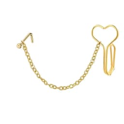 Nose Chain Piercing Stainless Steel Gold Color Nose Stud Nariz Piercing Septum Double Nose Piercing Ring Women Body Jewelry