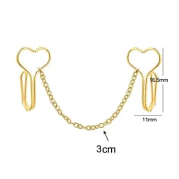 Nose Chain Piercing Stainless Steel Gold Color Nose Stud Nariz Piercing Septum Double Nose Piercing Ring Women Body Jewelry