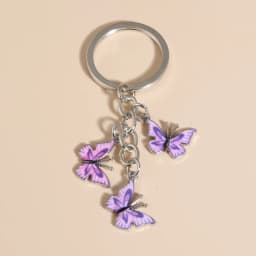 Cute Keychain Colorful Butterfly Key Ring Enamel Flying Animals Key Chains For Women Girls Handbag Accessorie Handmade Jewelry