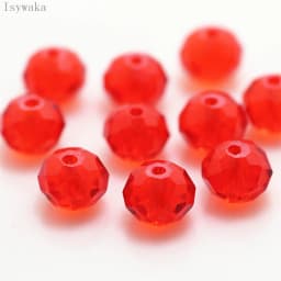 Isywaka Ran Red Color 2mm,3*4mm,4*6mm,6*8mm Austria Faceted Crystal Glass Beads Loose Spacer Round Beads For Jewelry Making