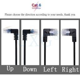 Superfine Ultra Slim Cat6 Ethernet Cable RJ45 Right Left Up Down 90 Degree Angle UTP Network Patch Cord Cat6a Lan Cable 0.25m-3m