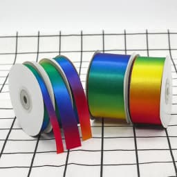 22meter/roll Rainbow High Density Gradient Polyester Colorful Ribbon DIY Material Baking Packaging Clothes Headwear Decorative