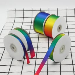 22meter/roll Rainbow High Density Gradient Polyester Colorful Ribbon DIY Material Baking Packaging Clothes Headwear Decorative