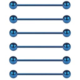 WKOUD 6PCS 16G Industrial Barbell Cartilage Earring Body Piercing Jewelry 28mm 32mm 35mm 38mm 40mm