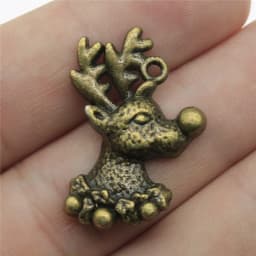 10pcs Charms Christmas Deer Antique Bronze Silver Color Pendants Making DIY Handmade Tibetan Silver Color Jewelry