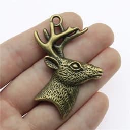 10pcs Charms Christmas Deer Antique Bronze Silver Color Pendants Making DIY Handmade Tibetan Silver Color Jewelry