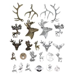 10pcs Charms Christmas Deer Antique Bronze Silver Color Pendants Making DIY Handmade Tibetan Silver Color Jewelry