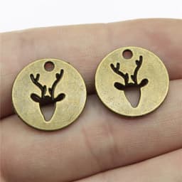 10pcs Charms Christmas Deer Antique Bronze Silver Color Pendants Making DIY Handmade Tibetan Silver Color Jewelry