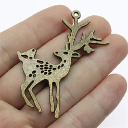 10pcs Charms Christmas Deer Antique Bronze Silver Color Pendants Making DIY Handmade Tibetan Silver Color Jewelry