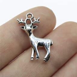 10pcs Charms Christmas Deer Antique Bronze Silver Color Pendants Making DIY Handmade Tibetan Silver Color Jewelry