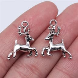 10pcs Charms Christmas Deer Antique Bronze Silver Color Pendants Making DIY Handmade Tibetan Silver Color Jewelry