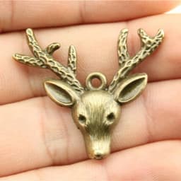 10pcs Charms Christmas Deer Antique Bronze Silver Color Pendants Making DIY Handmade Tibetan Silver Color Jewelry