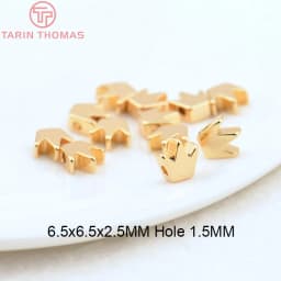 (3377) 20PCS 24K Gold Color Brass Square Spacer Beads High Quality Jewelry Making Supplies Bracelets Findings Accessories