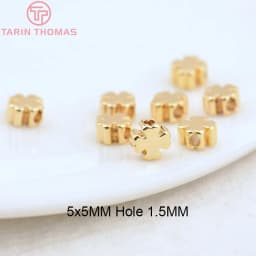 (3377) 20PCS 24K Gold Color Brass Square Spacer Beads High Quality Jewelry Making Supplies Bracelets Findings Accessories