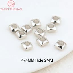 (3377) 20PCS 24K Gold Color Brass Square Spacer Beads High Quality Jewelry Making Supplies Bracelets Findings Accessories