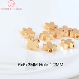 (3377) 20PCS 24K Gold Color Brass Square Spacer Beads High Quality Jewelry Making Supplies Bracelets Findings Accessories