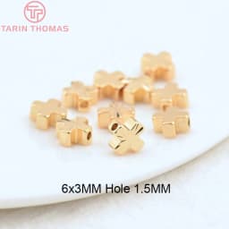 (3377) 20PCS 24K Gold Color Brass Square Spacer Beads High Quality Jewelry Making Supplies Bracelets Findings Accessories