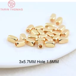 (3377) 20PCS 24K Gold Color Brass Square Spacer Beads High Quality Jewelry Making Supplies Bracelets Findings Accessories