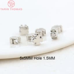 (3377) 20PCS 24K Gold Color Brass Square Spacer Beads High Quality Jewelry Making Supplies Bracelets Findings Accessories