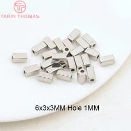(3377) 20PCS 24K Gold Color Brass Square Spacer Beads High Quality Jewelry Making Supplies Bracelets Findings Accessories