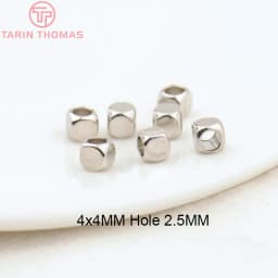 (3377) 20PCS 24K Gold Color Brass Square Spacer Beads High Quality Jewelry Making Supplies Bracelets Findings Accessories