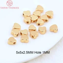 (3377) 20PCS 24K Gold Color Brass Square Spacer Beads High Quality Jewelry Making Supplies Bracelets Findings Accessories