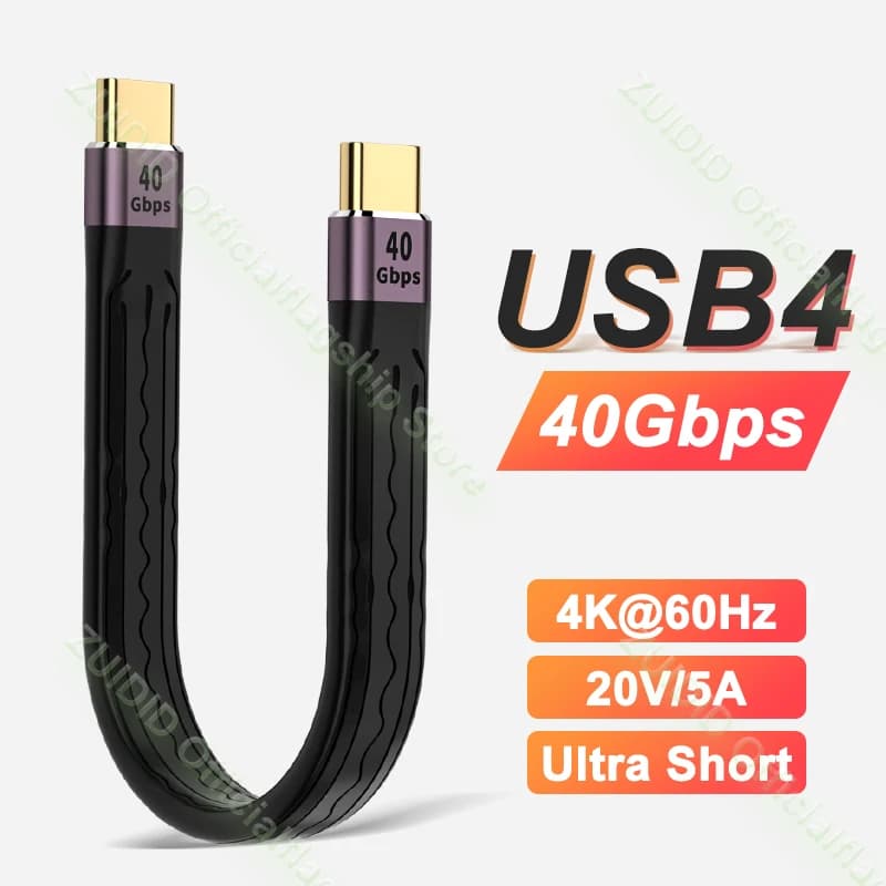 USB 4.0 Gen3 Data Cable PD 100W 5A Fast Charging USB C to Type C Cable Thunderbolt 3 4K@60Hz Cable USB Tipo C 40Gbps Data Cabel