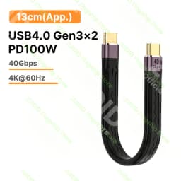 USB 4.0 Gen3 Data Cable PD 100W 5A Fast Charging USB C to Type C Cable Thunderbolt 3 4K@60Hz Cable USB Tipo C 40Gbps Data Cabel