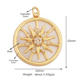 Fashion Elegant Love Heart Round Shape Natural Mother of Pearl Shell Agate Malachite Pendant Charm,DIY Necklace Accessories M30