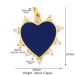 Fashion Elegant Love Heart Round Shape Natural Mother of Pearl Shell Agate Malachite Pendant Charm,DIY Necklace Accessories M30
