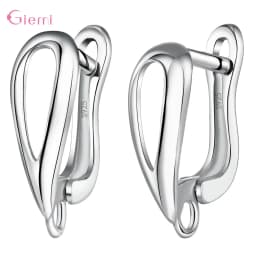 Delicate 925 Sterling Silver Cubic Zirconia Earrings Hoop Hook for Jewelry Making Brincos Finding Accessories