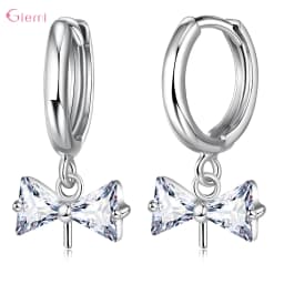 Delicate 925 Sterling Silver Cubic Zirconia Earrings Hoop Hook for Jewelry Making Brincos Finding Accessories
